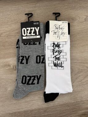 Pink Floyd Ozzy Osbourne Graphic Socks NWT Band Merch Unisex Lot
